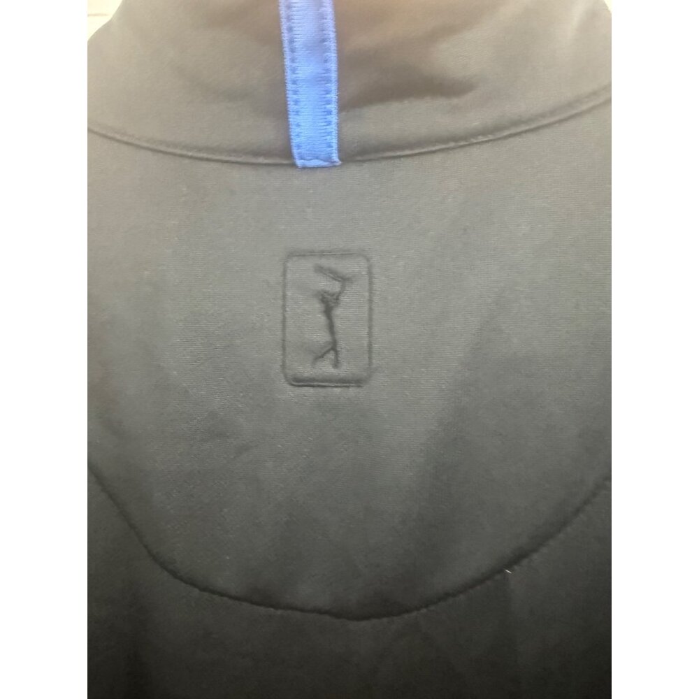 PGA Tour Golf Jacket Mens Size XL Black Blue Trim Full Zip Thick Mock Neck - Picture 6 of 8